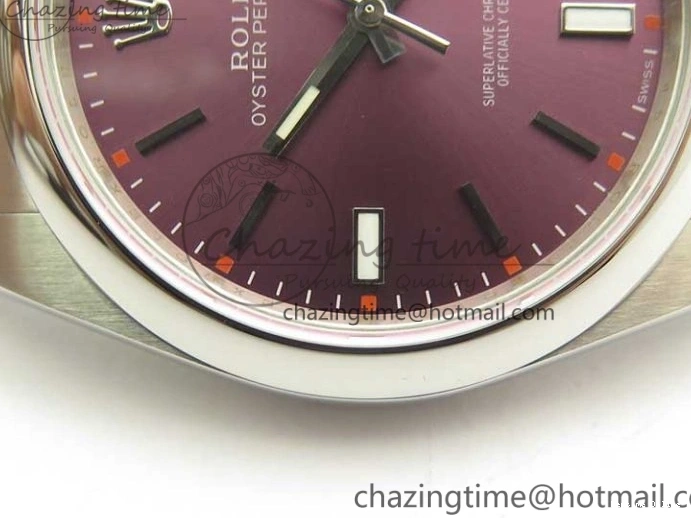 0508 Oyster Perpetual 39mm 114300 ARF 1:1 Best Edition 904L SS Case and Bracelet Red Grape Dial SH Packable 3392